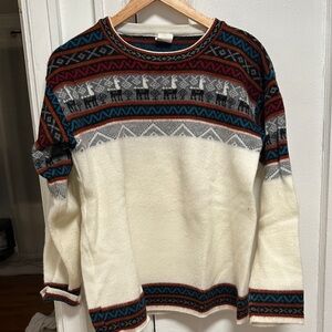 Unisex Multicolor Patterned Alpaca Wool Sweater